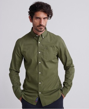 Superdry Classic Twill Férfi Hosszú Ujjú Ing Zöld | EDOJZ1384